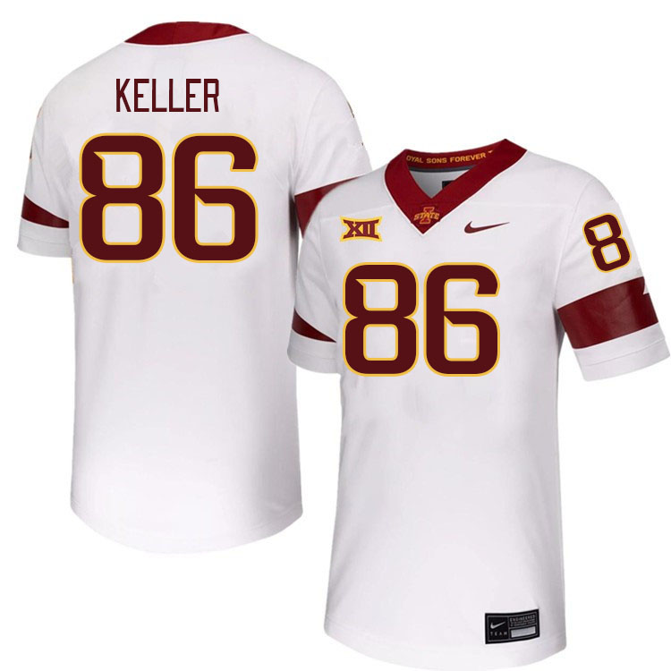 Men #86 Andrew Keller Iowa State Cyclones College Football Jerseys Stitched-White